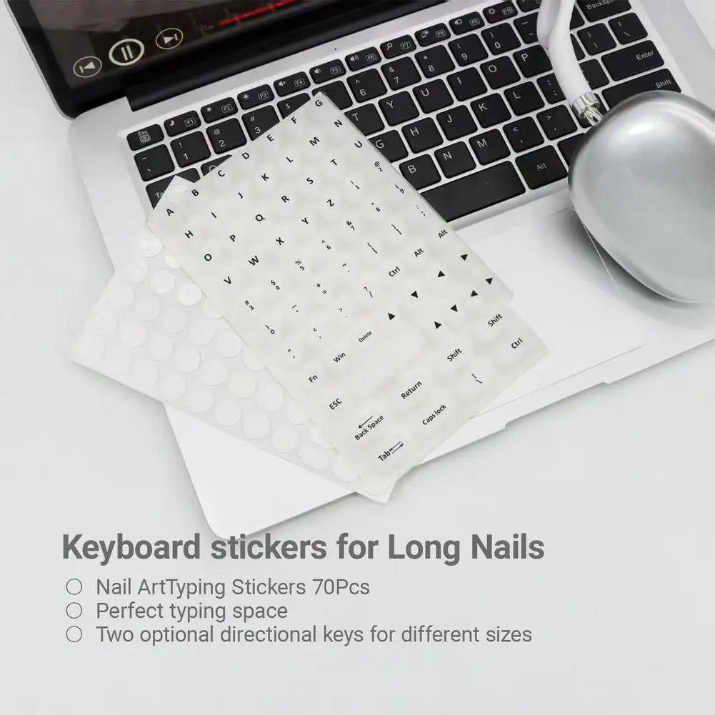 Nail Art Special Typing Artifact Protect Long Nails Silicone Key Cap Keyboard Sticker Desktop Computer Nail Art Keyboard Film