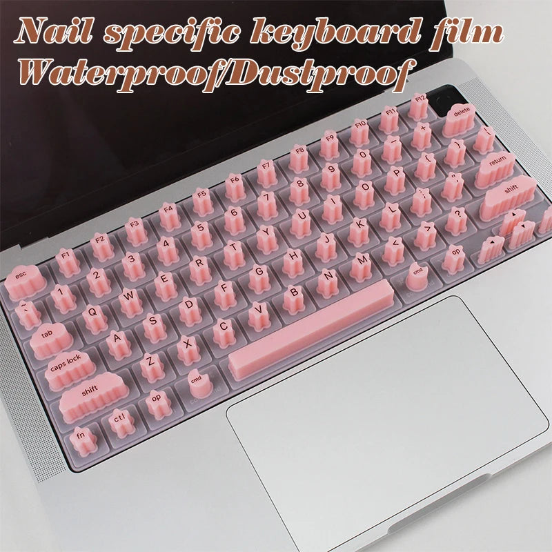 Nail Silicone Keyboard Protective Film for Laptop Nail Long Nail Button Cap Dust Proof Scratch Proof Nail Typing Artifact