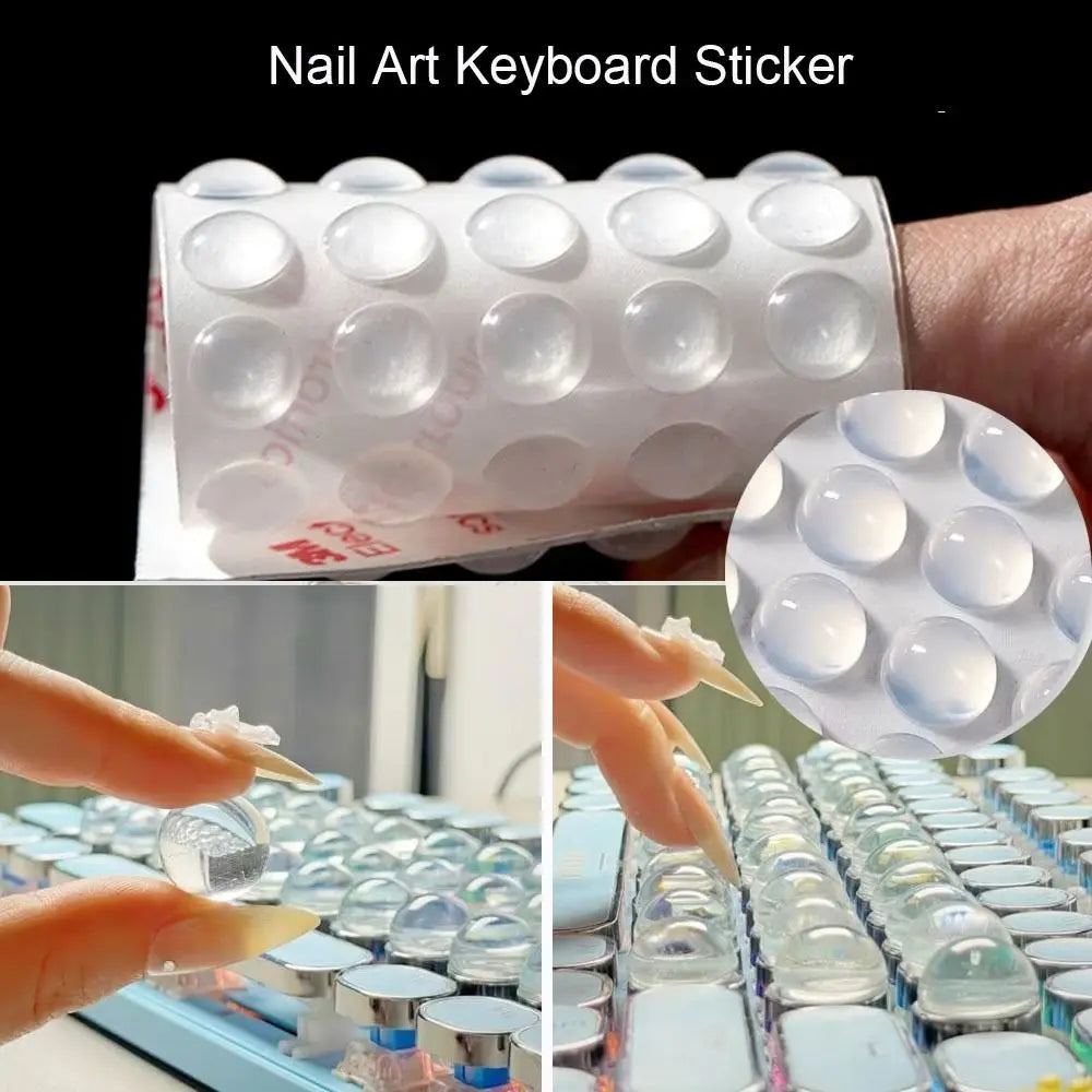 Silicone Nail Art Keyboard Sticker Transparent Nail Art Typing Assistant Keyboard Stickers Keyboards Heightening Sticker