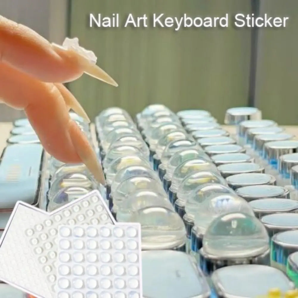 Silicone Nail Art Keyboard Sticker Transparent Nail Art Typing Assistant Keyboard Stickers Keyboards Heightening Sticker